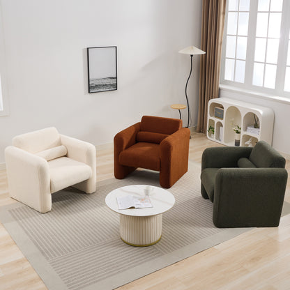 Vimora™ - Modern Style Chair with Soft Sheepskin Cushion, Seaweed Green Armchair