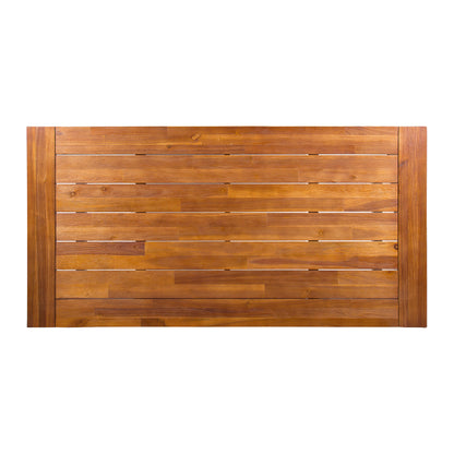 Vimora™ - Outdoor Acacia Wood Dining Table with Rustic Metal Legs