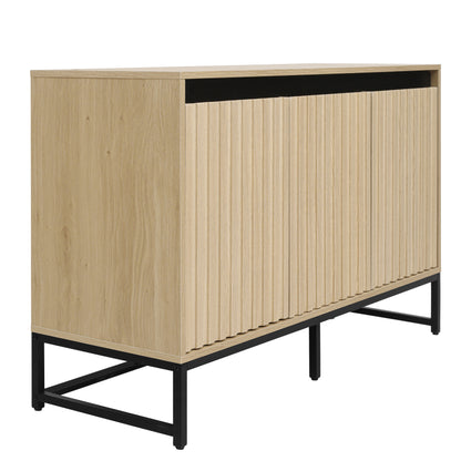 Vimora™ - Modern 3-Door Sideboard with LED Lights and Adjustable Shelves for Stylish Storage