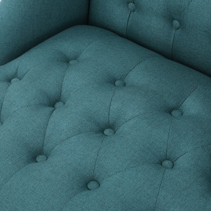 Vimora™ - Upholstered Wingback Chair in Teal with Button-Tufted Design