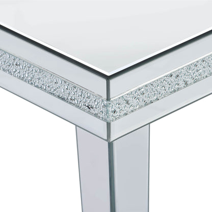 Sofia™️ - Modern Glass Mirrored Coffee Table with Crystal Design and Adjustable Height Legs