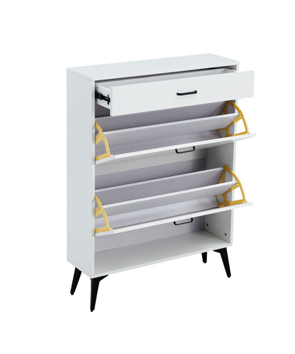 Vimora™ - White Shoe Cabinet with Metal Legs and Storage Shelves for Organised Footwear