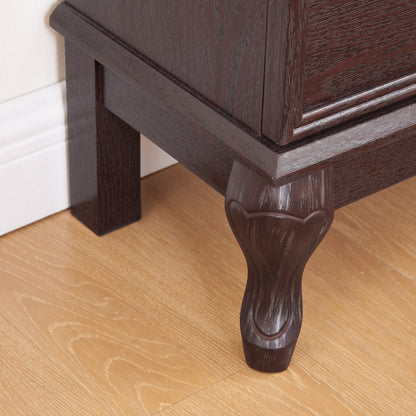 Vimora™ - Elegant Dark Cherry Curio Cabinet with Adjustable Glass Shelves and Illuminated Display