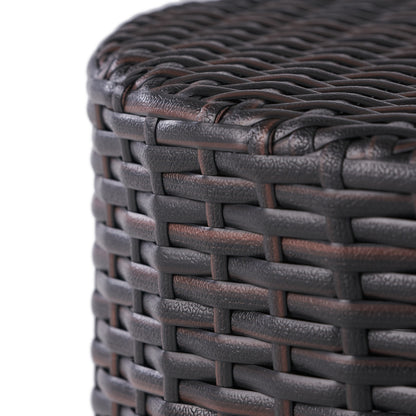 Vimora™ - Stylish Brown Wicker Weave Barrel Side Table for Outdoor Spaces