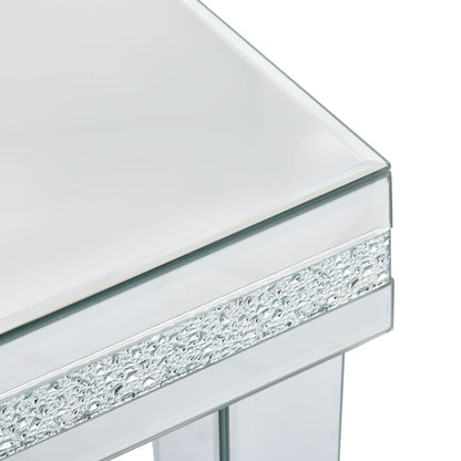 Sofia™️ - Modern Glass Mirrored Coffee Table with Crystal Design and Adjustable Height Legs