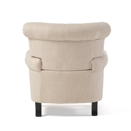 Vimora™ - Springfield Tufted Chair with Nailhead Trim and Diamond Button Tufting in Light Beige
