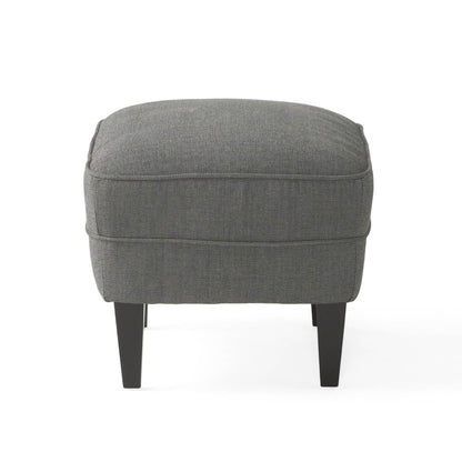 Vimora™ - Contemporary Grey Fabric Club Chair and Ottoman Set for Modern Living Room