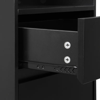 Vimora™ - Multifunctional Hall Tree with Cushioned Bench, Pegboard & Hooks in Black