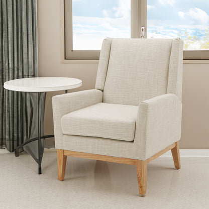 Vimora™ - Mid Century Beige Fabric Accent Chair