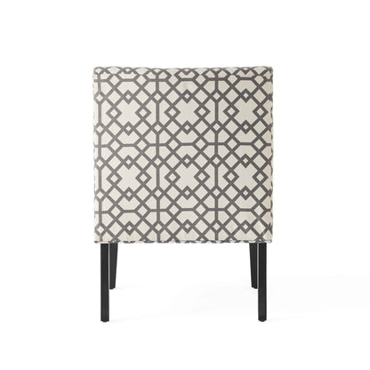 Vimora™ - Contemporary Grey and Ivory Upholstered Accent Chair with Tapered Legs