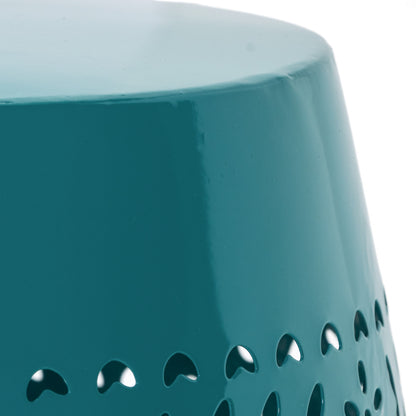 Vimora™ - Teal Lace Cut Iron Side Table