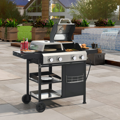 Vimora™ - Multi-Function Gas Grill & Griddle Combo for BBQ, Frying, & Pizza Cooking