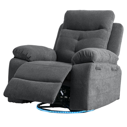 Vimora™ - Rotating Electric Recliner Lounge Chair with Bluetooth, LED Light & Adjustable Footrest