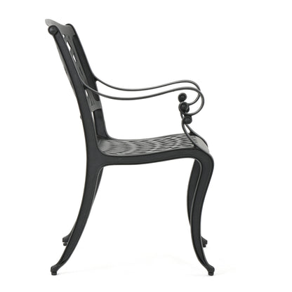 Vimora™ - Black Aluminium Mesh Outdoor Dining Chair Set of 2