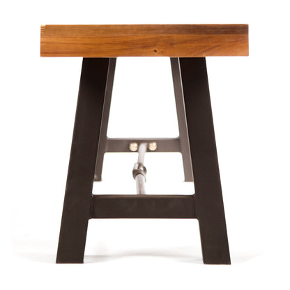 Vimora™ - Rustic Catriona Acacia Wood and Metal Outdoor Bench for Stylish Patio Seating