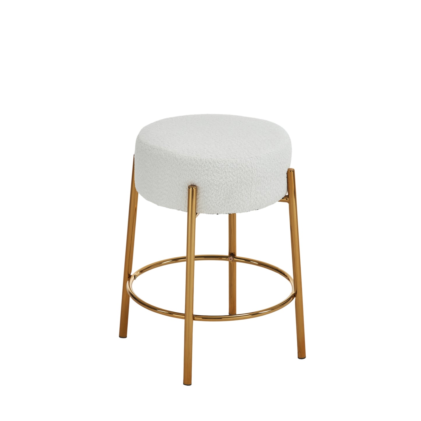 Vimora™ - 24" Modern Circular Bar Stools with Cushioned Seats and Support Legs (Set of 2)