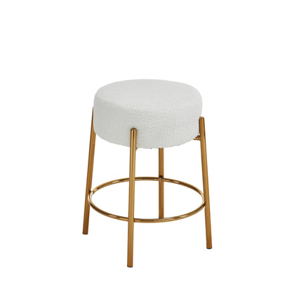 Vimora™ - 24" Modern Circular Bar Stools with Cushioned Seats and Support Legs (Set of 2)