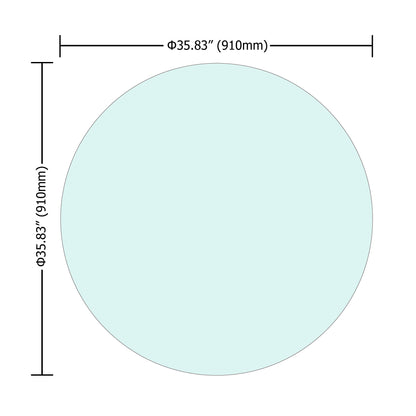 Vimora™ - 36" Round Tempered Glass Table Top with Polished Edge