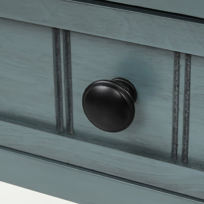 Vimora™ - Narrow Console Table with Storage Drawers and Bottom Shelf in Navy
