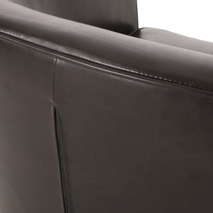 Vimora™ - Contemporary Brown Club Chair with Birch Wood Legs