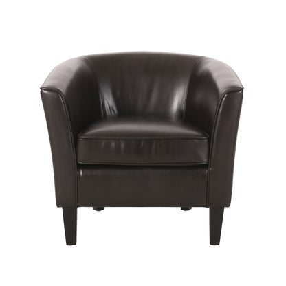 Vimora™ - Contemporary Brown Club Chair with Birch Wood Legs