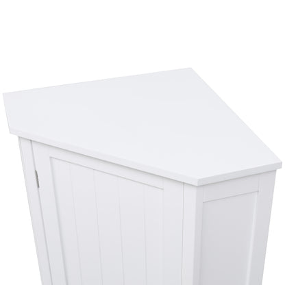 Vimora™ - White Triangle Corner Bathroom Storage Cabinet with Adjustable Shelves