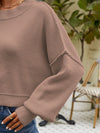 Round Neck Dropped Shoulder Sweater