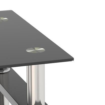Vimora™ - Set of 2 Modern Black Glass Coffee Tables for Living Room