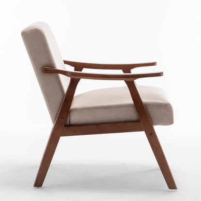 Vimora™ - Mid-Century Modern Living Room Chair with Solid Wood Frame & Thick Backrest