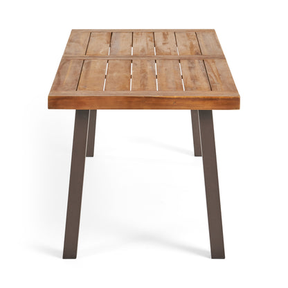 Vimora™ - Modern Industrial Teak Acacia Wood Dining Table with Metal Frame