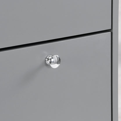 Vimora™ - Grey Narrow Design Shoe Cabinet with 3 Flip Drawers & Hooks