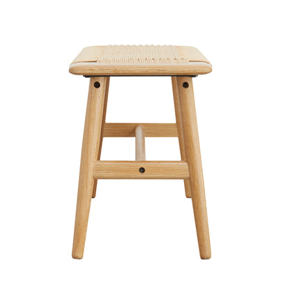 Vimora™ - Woven Design Oak Wood Dining Bench for Entryway, Bedroom, and Living Room