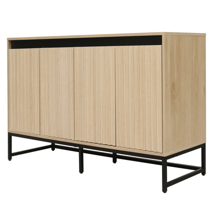 Vimora™ - Modern 4-Door LED Sideboard with Adjustable Shelves