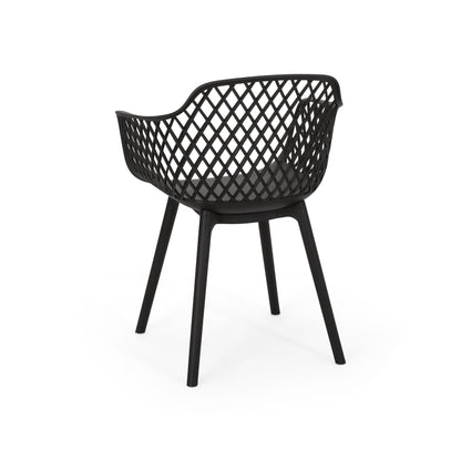 Vimora™ - Modern Black Outdoor Dining Chair with Weather-Resistant Polypropylene Design