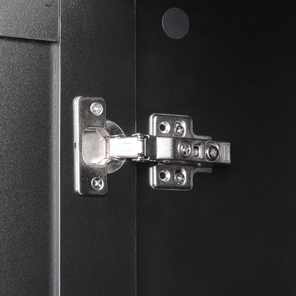 Vimora™ - Tall Black Bathroom Storage Cabinet with 4 Doors & Adjustable Shelves