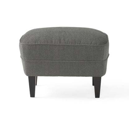 Vimora™ - Contemporary Grey Fabric Club Chair and Ottoman Set for Modern Living Room