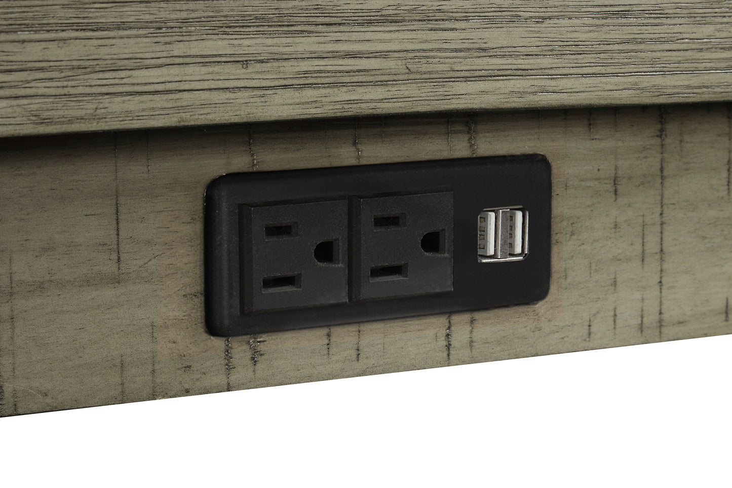 Vimora™ - Rustic 4-Piece Counter Height Dining Set with Padded Stools and Charging Socket