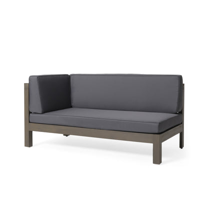 Vimora™ - Dark Grey Acacia Wood X-Back Corner Bench Set for 4 with Water-Resistant Cushions