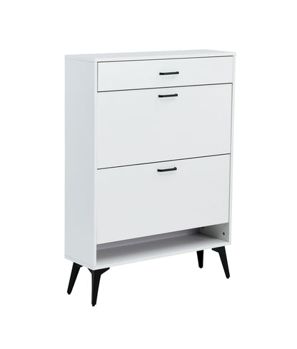 Vimora™ - White Shoe Cabinet with Metal Legs and Storage Shelves for Organised Footwear