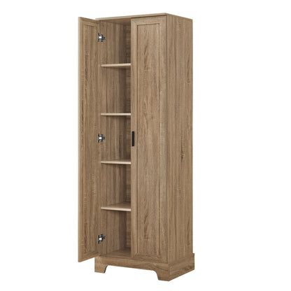 Vimora™ - Brown MDF Storage Cabinet with Adjustable Shelves for Bathroom and Office