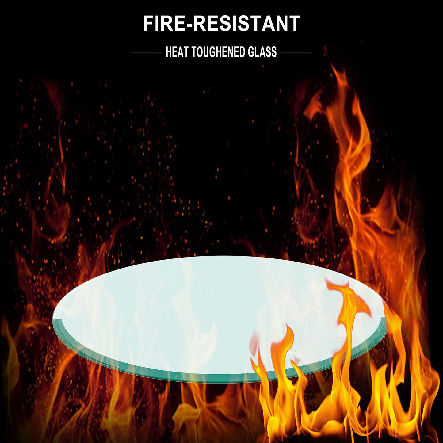 Vimora™ - 36" Round Tempered Glass Table Top with Polished Edge