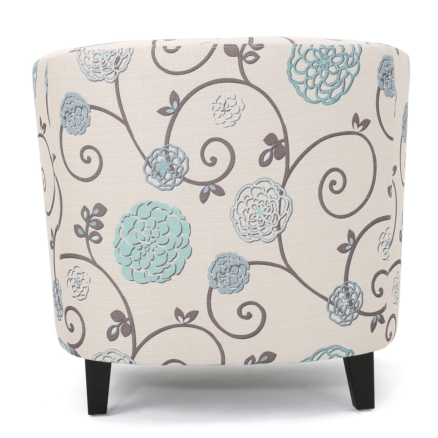 Vimora™ - White and Blue Fabric Club Chair with Birch Wood Legs