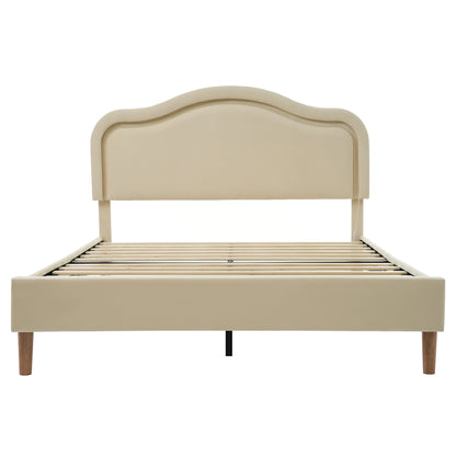 Vimora™ - Full Size Velvet LED Bed Frame with Adjustable Headboard