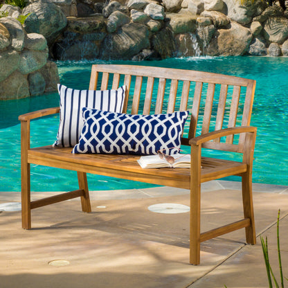Vimora™ - Teak Acacia Wood Farmhouse Bench for Outdoor Patio & Backyard Decor