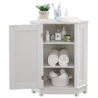 Vimora™ - White Triangle Corner Bathroom Storage Cabinet with Adjustable Shelves