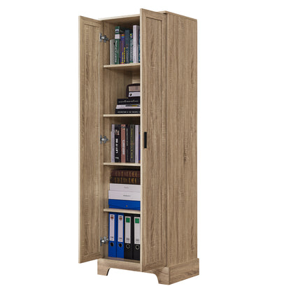 Vimora™ - Brown MDF Storage Cabinet with Adjustable Shelves for Bathroom and Office