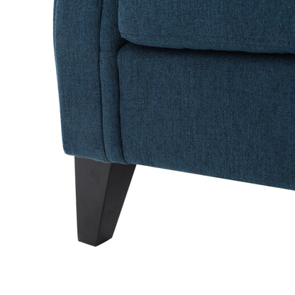 Vimora™ - Springfield Tufted Navy Blue Fabric Club Chair with Nailhead Trim and Cushion