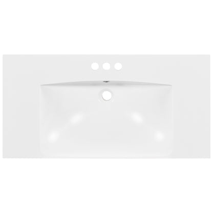 Vimora™ - 36-Inch White Resin Sink with Faucet Holes (Sink Only)