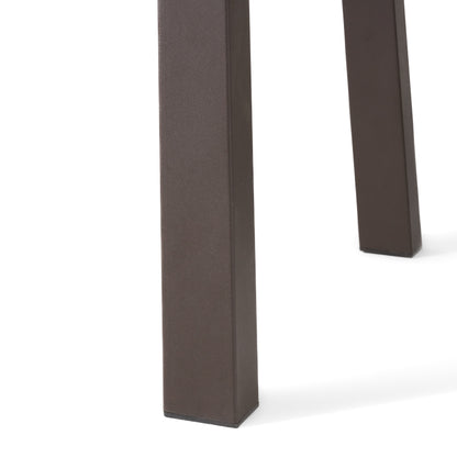 Vimora™ - Acacia Wood Dining Table with Rustic Metal Legs, Natural Brown Grey Finish