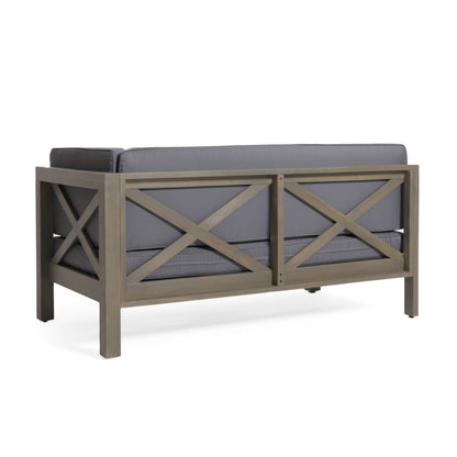 Vimora™ - Right Corner Bench in Dark Grey with Water-Resistant Cushions